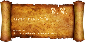 Wirth Miklós névjegykártya