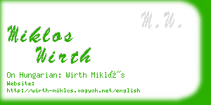 miklos wirth business card